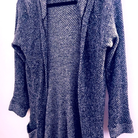 Cozy Knit Women's Open Knit Cardigan Sweater - Charcoal LIKE NEW - Picture 2 of 12